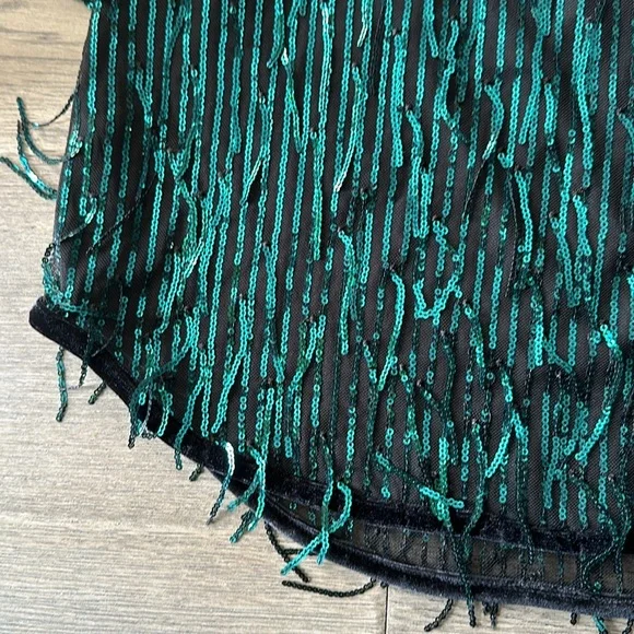 Avec Les Filles Sequins Fringe Size Small Mini Skirt - Picture 7 of 17